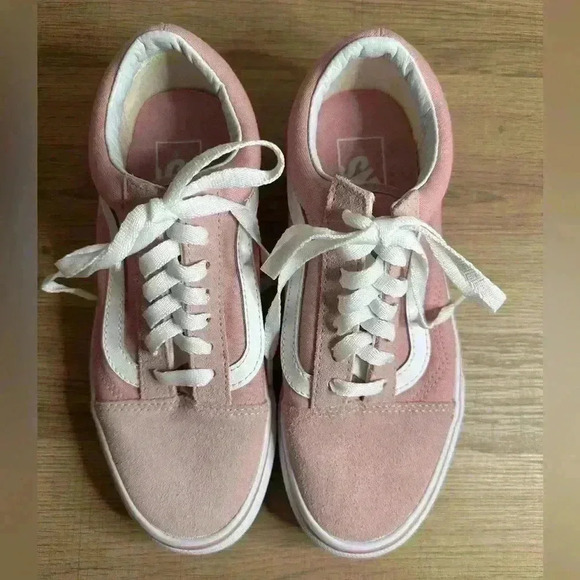 VANS Old Skool Pink Suede Canvas Lace Up Low Top Skate Shoes 5 M 6.5 W - Picture 2 of 7